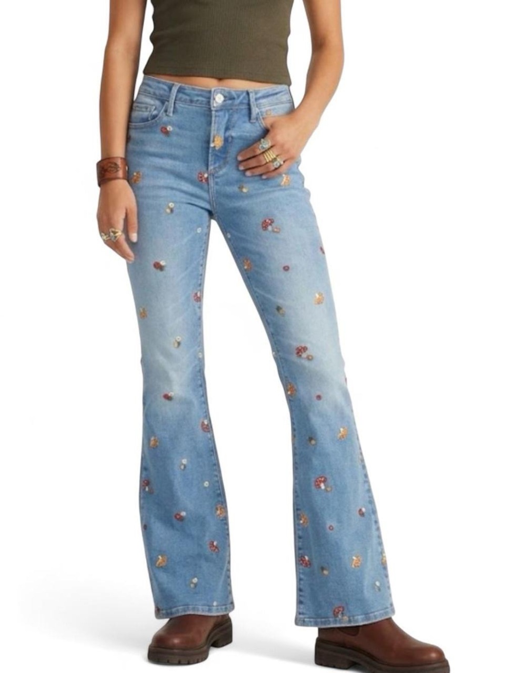 Driftwood Farrah x Wonderland Embroidered Flare Leg Jeans